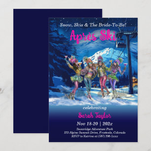 Convites Modelo de Despedida de Solteira Après Ski Editável