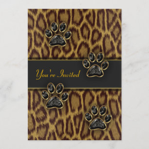 Convites Modelo de Festa com Estampa de Leopardo