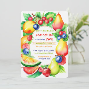Convites Modelo de festa de aniversário Twotti Frutti