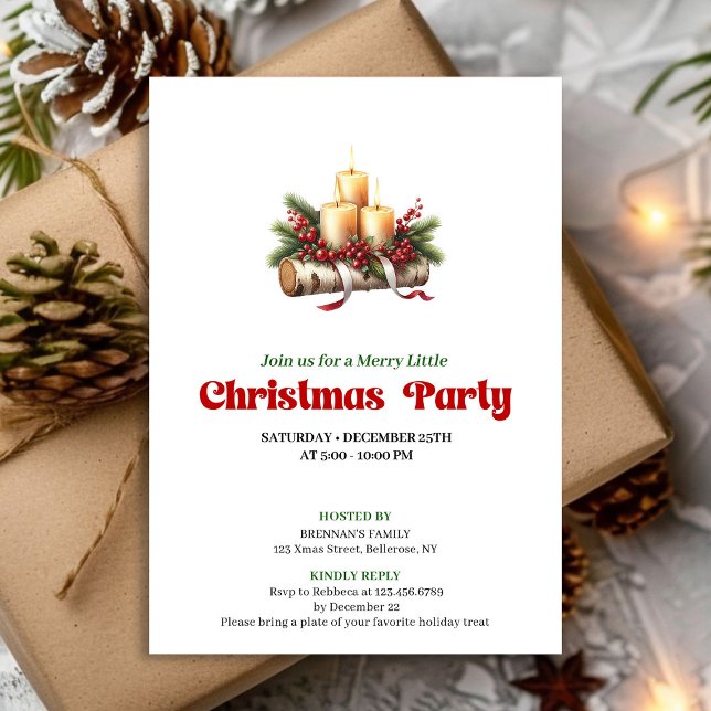 Convites Modelo de festa de decoração de Natal elegante (Stylish Christmas Decoration Party Template)