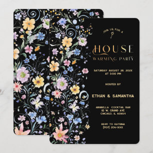 Convites Modelo de Festa de Inauguração de Casa com Flores