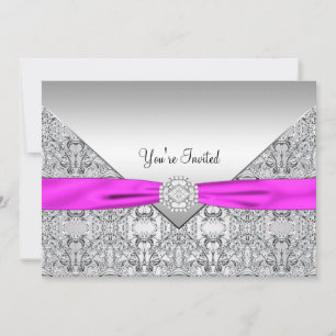 Convites Modelo de Festa de Ocasião Rosa Quente