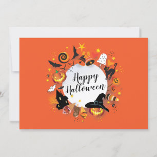 Convites Modelo de festa feliz de Halloween laranja mágico 