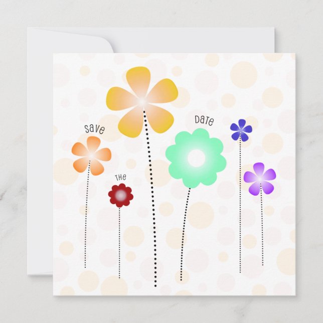 Convites Modelo de Flores para Salvar a Data (Frente)