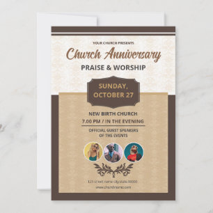 Convites Modelo de Folheto de Aniversário da Igreja