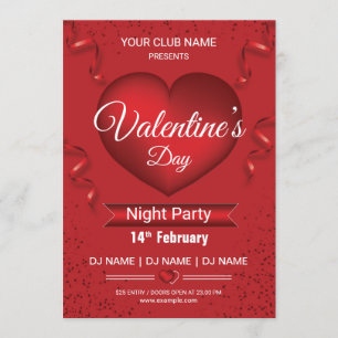 Convites Modelo de Folheto de Dias de os namorados Imprimív