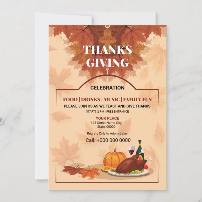 Convites Modelo de Folheto/Folheto de outono (Frente)