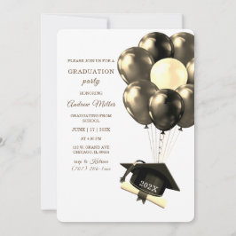 Convites Modelo de Formatura Dourado e Preto