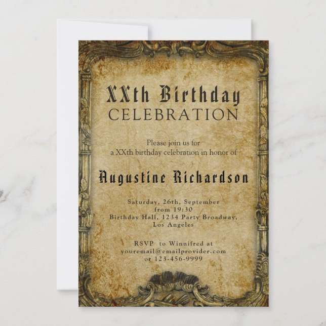 Convites Modelo de Foto de Aniversário Personalizado Retro  (Verso)