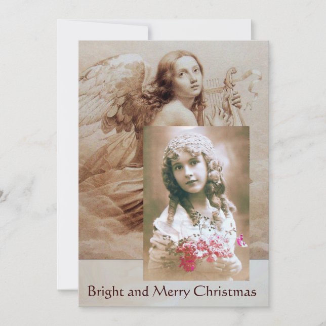 Convites Modelo de foto de ANJO TOCANDO LIRA SOBRE AS NUVEN (Frente)