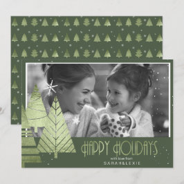 Convites Modelo de Foto de Árvores de Natal Verde ID863