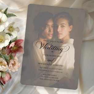 Convites Modelo de foto de casamento de duas noivas