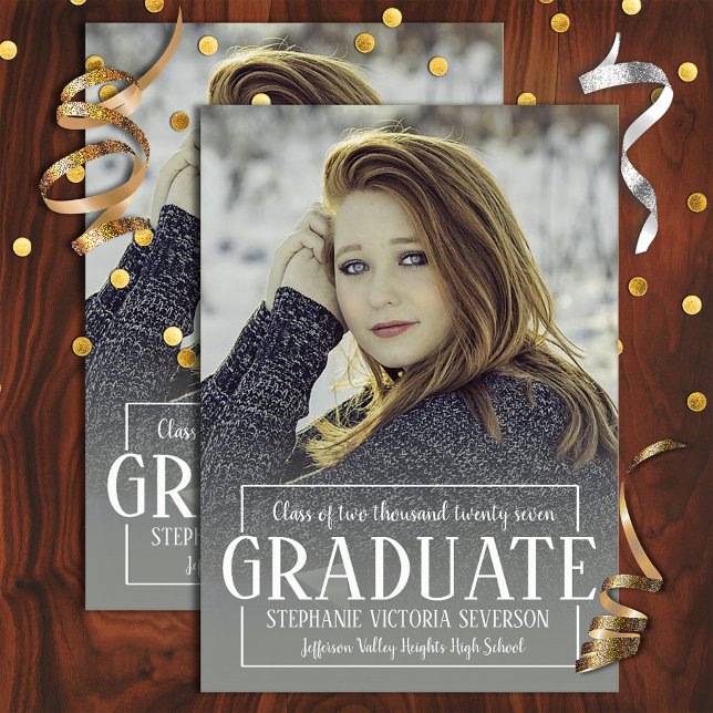 Convites Modelo de Foto de Formatura para Festa de Graduaçã (Criador carregado)