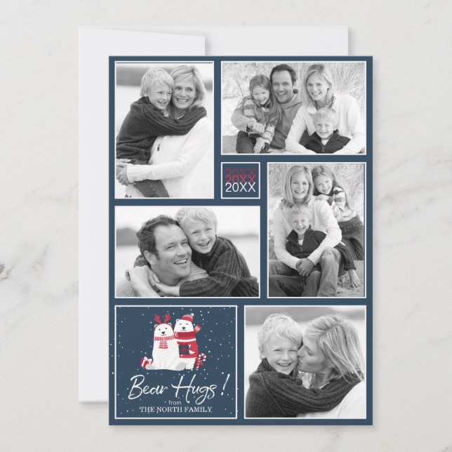 Convites Modelo de Foto de Hugs de Urso Polar ID851 (Frente)