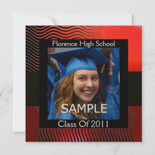 Convites MODELO DE FOTO DE ONDAS ESTILOSAS MONOGRAMA, Preto