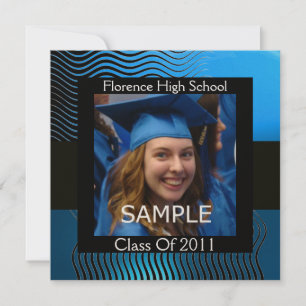 Convites MODELO DE FOTO DE ONDAS ESTILOSAS MONOGRAMA, Preto