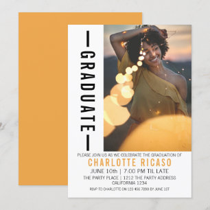 Convites Modelo de Foto Moderna de Graduação Personalizado