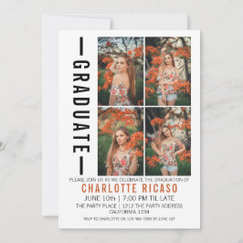 Convites Modelo de Foto Moderna de Graduação Personalizado