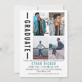 Convites Modelo de Foto Moderna de Graduação Personalizado