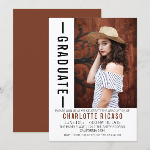Convites Modelo de Foto Moderna de Graduação Personalizado