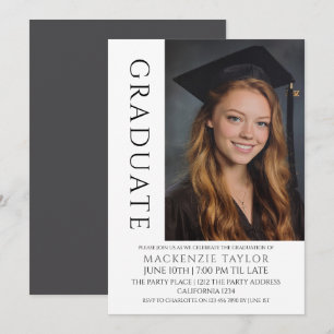 Convites Modelo de Foto Moderno de Formatura Personalizado