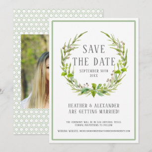 Convites Modelo de Foto para Salvar a Data com Arte de Grin