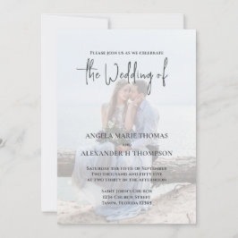 Convites Modelo de Foto RSVP de Código QR Elegante