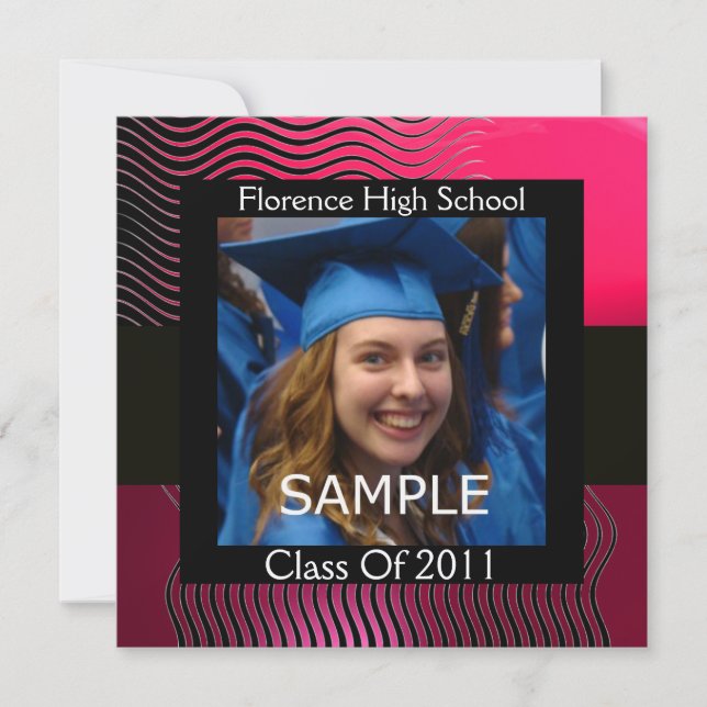 Convites MODELO DE FOTOGRAFIA DE na moda WAVES MONOGRAM, Fú (Frente)