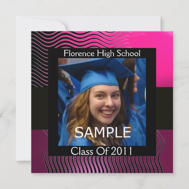 Convites MODELO DE FOTOGRAFIA DE na moda WAVES MONOGRAM, Fú (Frente)