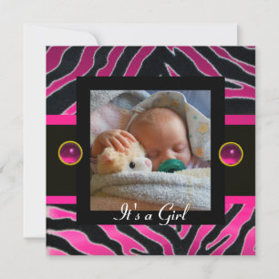 Convites Modelo de Fotografia do Monograma ZEBRA FUR BRANCO