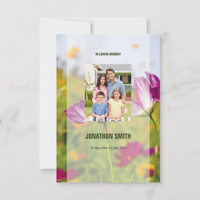 Convites Modelo de Funeral Imprimível (Frente)