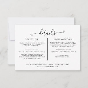 Convites Modelo de Informações de Detalhes de Casamento