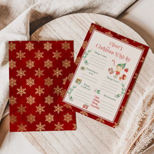 Convites modelo de lista de desejos de Natal