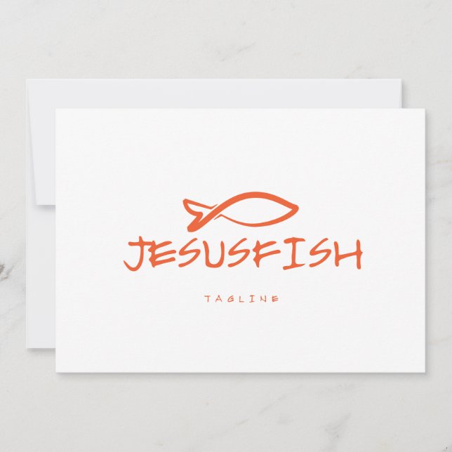 Convites modelo de logotipo Jesus FISH (Frente)