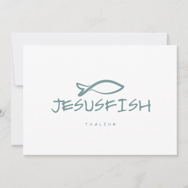 Convites modelo de logotipo Jesus FISH (Frente)