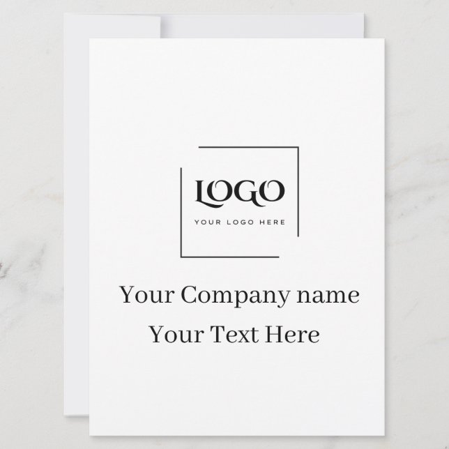 Convites Modelo de logotipo personalizado elegante (Frente)