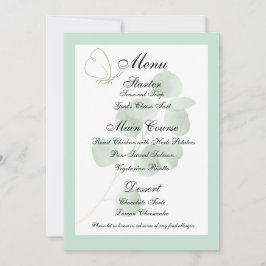 Convites Modelo de Menu de Casamento Boho com Eucalipto, Re