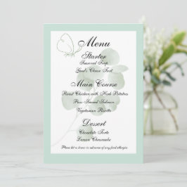 Convites Modelo de Menu de Casamento Boho com Eucalipto, Re