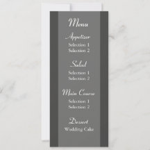 Modelo de Menu de Jantar de Recepção de Casamento