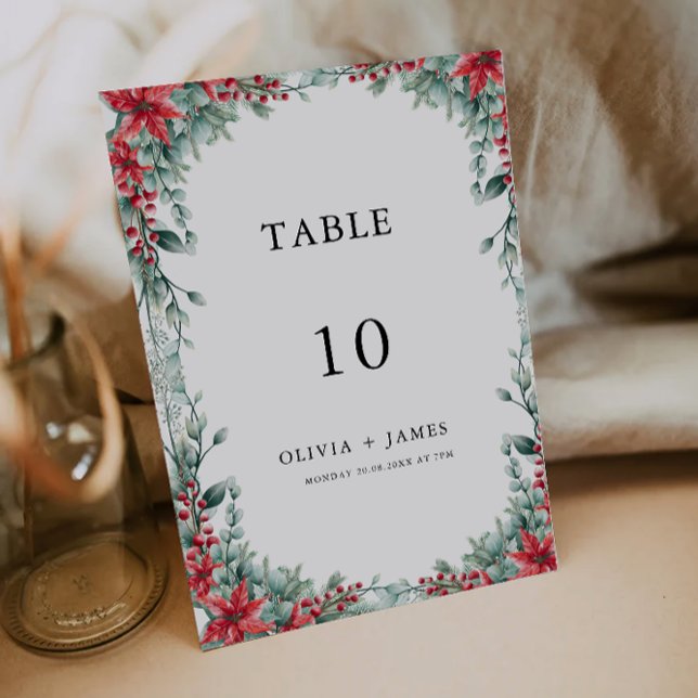 Convites Modelo de mesa de de natal (Christmas Wedding table card Template)
