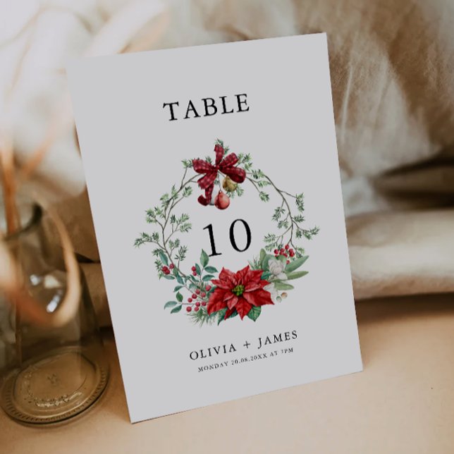 Convites Modelo de mesa de de natal (Christmas Wedding table card Template)