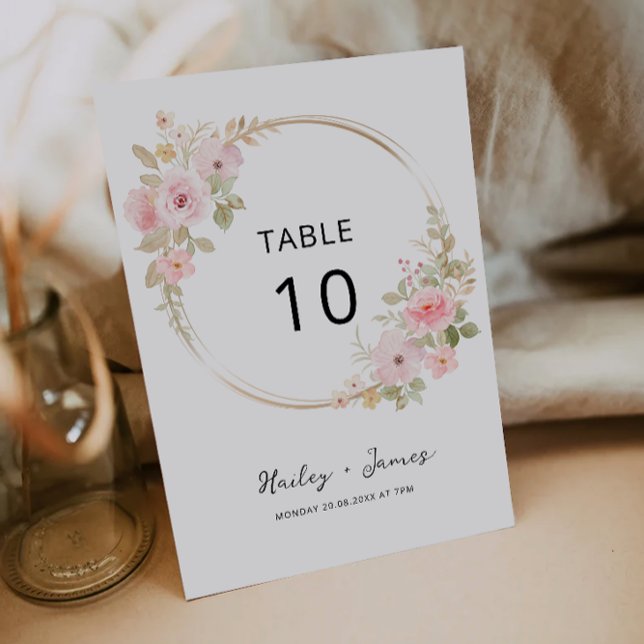 Convites Modelo de mesa rosa (Rose Wedding table card Template)
