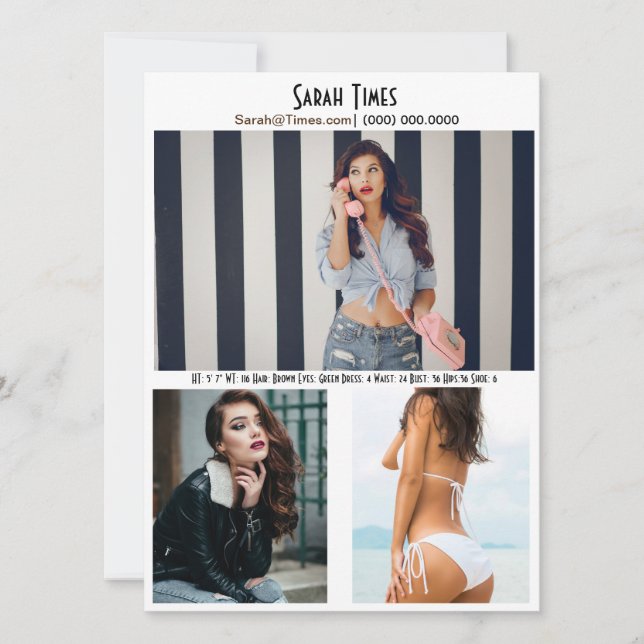 Convites Modelo de Modelo de placa comp para mulher (Frente)