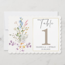 Convites modelo de número de mesa Flor Silvestre