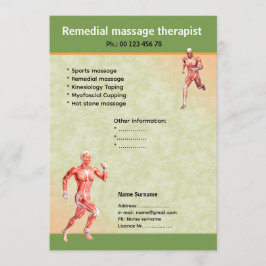 Convites modelo de panfleto de terapeuta de massagem