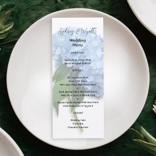 Convites Modelo de Papel Alto do Menu Casamento de Hydrange