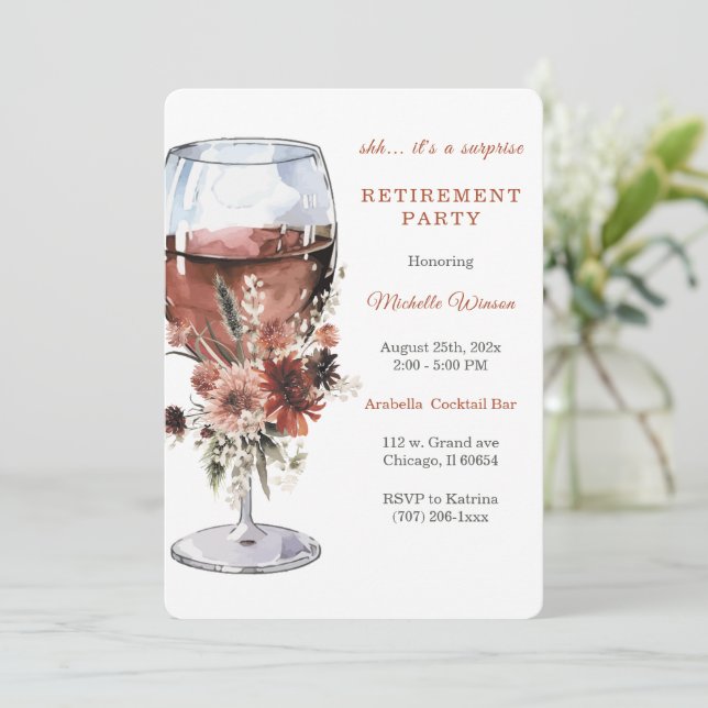 Convites Modelo de Partido de Aposentação Personalizado (Em pé/Frente)