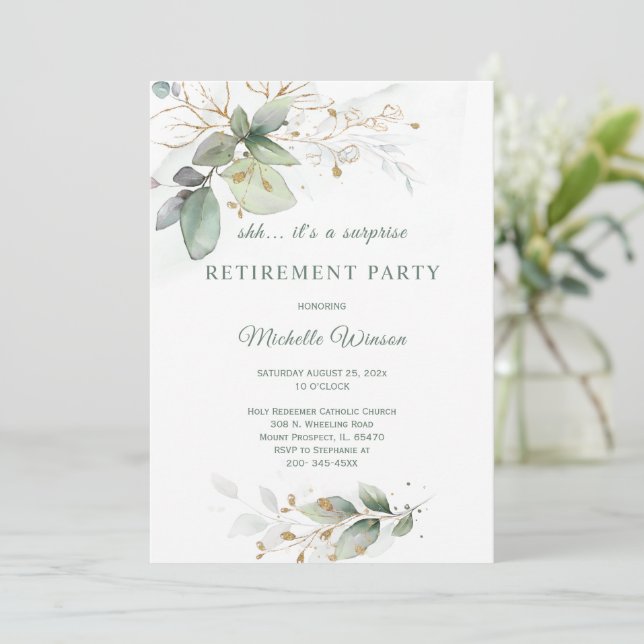 Convites Modelo de Partido de Aposentação Personalizado (Em pé/Frente)