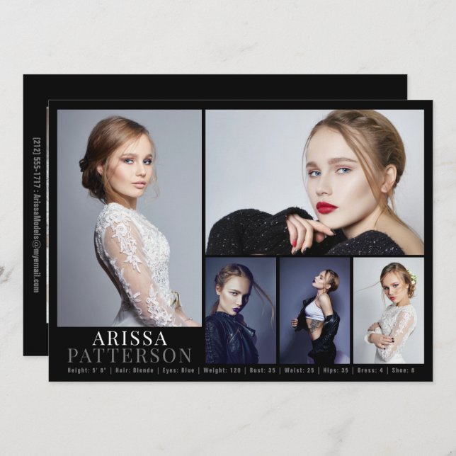 Convites Modelo de Placa Comp 6 Foto 5.5x7.5 (Frente/Verso)