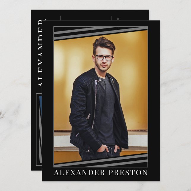 Convites Modelo de Placa Comp Placa Zed Card 2 Foto 5.5x7.5 (Frente/Verso)